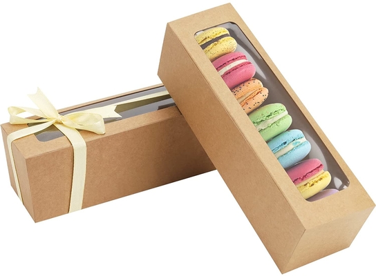 Hộp lựa chọn 25 gói Macaron Với Ruy băng Cửa sổ Xóa 6 Macaron