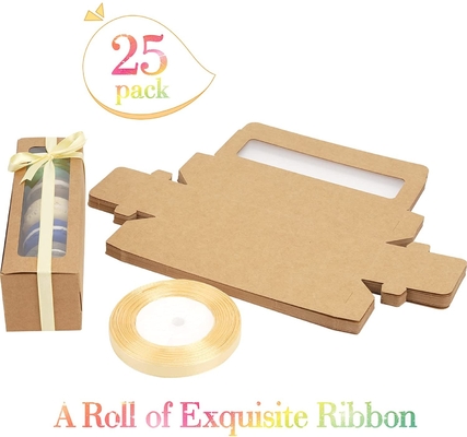 Hộp lựa chọn 25 gói Macaron Với Ruy băng Cửa sổ Xóa 6 Macaron