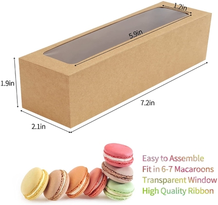 Hộp lựa chọn 25 gói Macaron Với Ruy băng Cửa sổ Xóa 6 Macaron