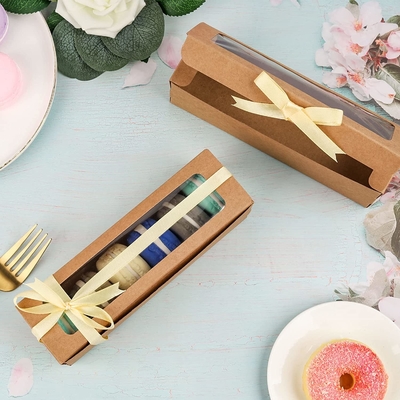 Hộp lựa chọn 25 gói Macaron Với Ruy băng Cửa sổ Xóa 6 Macaron