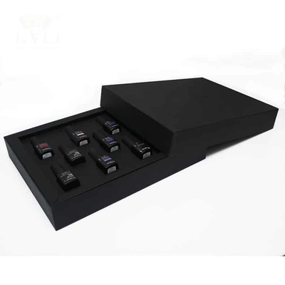 Hộp đóng gói sơn móng tay sang trọng Bộ Matt Black Handmade Logo tùy chỉnh Hộp nam châm đóng hộp