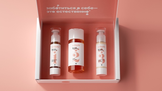 Bộ hộp giấy bao bì hộp giấy quà tặng mỹ phẩm sang trọng Pink Girl Chăm sóc da