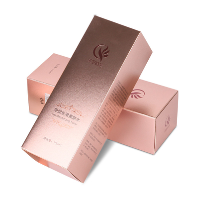Chai chăm sóc da 100ml Hộp mỹ phẩm sang trọng Bao bì giấy vàng hồng