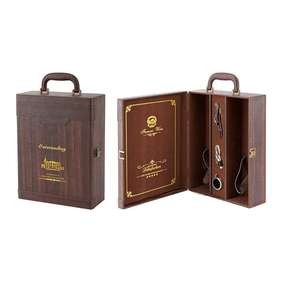 Hộp rượu da quà tặng kèm phụ kiện và bộ rượu Chai rượu 750ml