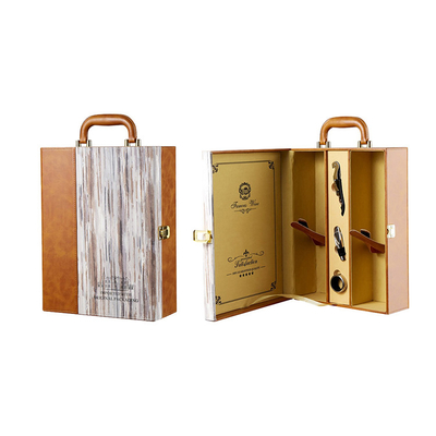 Hộp rượu da quà tặng kèm phụ kiện và bộ rượu Chai rượu 750ml