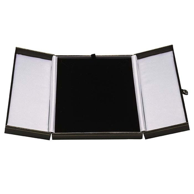 Hộp đồ trang sức giả da màu đen Hộp quà tặng vòng cổ Snap Tab