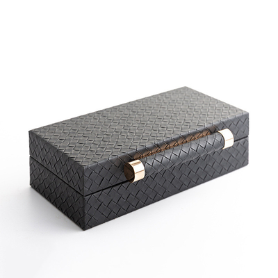 Lối vào Phòng khách Hộp quà tặng bằng da màu đen Hộp trang sức 35,2x27x11,5cm
