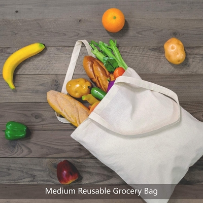 Túi vải mua sắm hàng tạp hóa có thể tái sử dụng Quảng cáo tự làm 17,5 '' x 16,5 '' x 5 ''