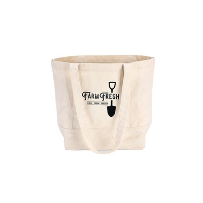 Túi tote đi biển cho phụ nữ đeo vai Túi vải cotton tinh khiết có in logo
