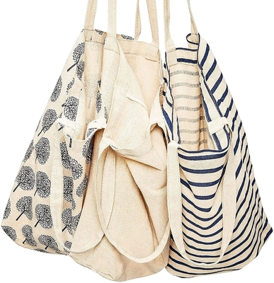 Túi vải cotton Canvas có thể tái sử dụng cho cửa hàng tạp hóa, Mua sắm 15x16,5 inch