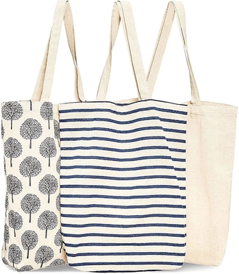 Túi vải cotton Canvas có thể tái sử dụng cho cửa hàng tạp hóa, Mua sắm 15x16,5 inch