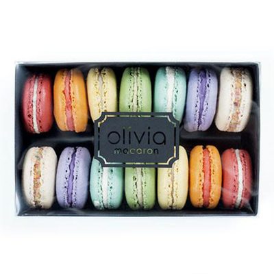 Bao bì bìa cứng sang trọng màu đen Hộp quà tặng Macaron trượt có cửa sổ