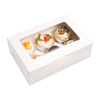 Hộp bánh tùy chỉnh Bakery Mini Muffin Cupcake Boxes 6 Holes With Window
