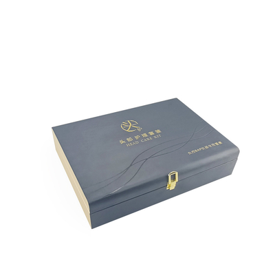 giá tốt Phần cứng Bản lề Khóa Vali Đóng gói Hộp da Pu đen Logo Glod Hộp quà tặng da khắc được cá nhân hóa trực tuyến